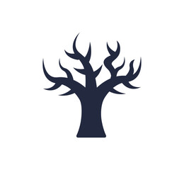 ハロウィンの枯れ木のアイコンイラスト / ベクター