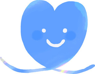 笑顔のブルーのハート 愛