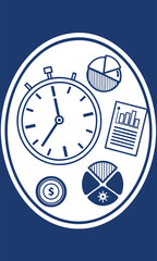 Obraz premium Business planning time management illustration