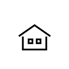 Simple line art icon of a house, perfect for real estate websites, home decor blogs, or minimalist design projects needing a clean and modern home image.