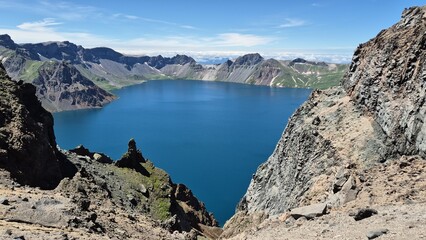 Naklejka premium The view of Mountain Paektu. Cheonji