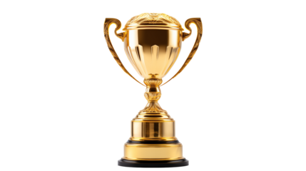 Ornate golden trophy gleaming brightly, symbolizing victory and achievement elegantly