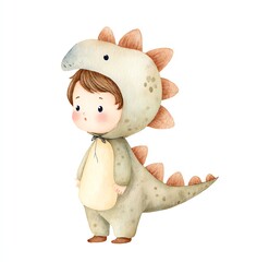 Fototapeta premium Cute Toddler in Dinosaur Costume