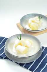 Sweet cassava or singkong thailand is a popular dessert in Indonesia