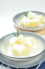 Sweet cassava or singkong thailand is a popular dessert in Indonesia