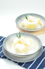 Sweet cassava or singkong thailand is a popular dessert in Indonesia