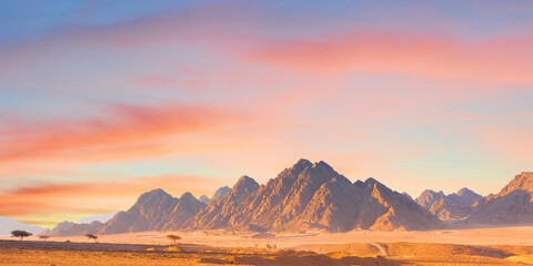mountain landscape with clouds