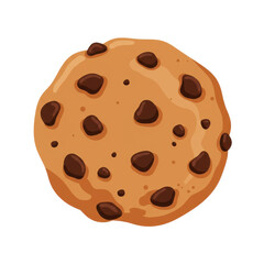Fototapeta premium A delicious chocolate chip cookie on a bright background, perfect for dessert themes