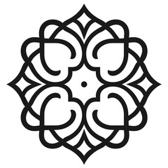 Intricate geometric design featuring heart motifs in symmetrical arrangement