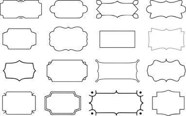 Obraz premium Collection of ornate decorative vintage frames and borders isolated on transparent background