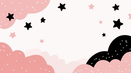 Pink clouds with scattered stars.