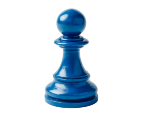 Blue Chess Pawn on Transparent Background, PNG
