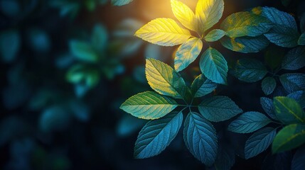 Illuminated Leaves: A Serene Nature Close-Up