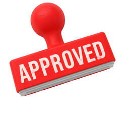 Approved Stamp 3d rendered, isolated on transparent background