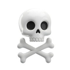 Cartoon Skull and Crossbones, isolated on transparent background