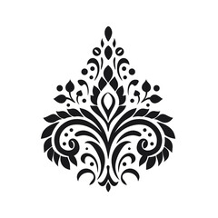 Intricate black floral design with ornate details for decorative purposes