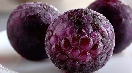 Frozen Grapes: A Close-Up of Icy Purple Delights