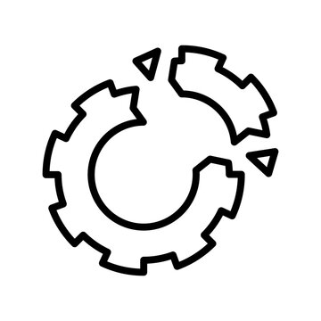 Image icon of broken gear.