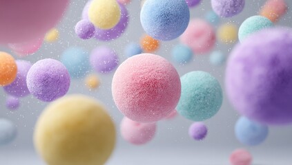 Colorful spheres in motion.