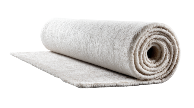 White carpet roll isolated isolated, transparent background