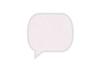 ピンクの正方形吹き出し　ファブリックテクスチャ