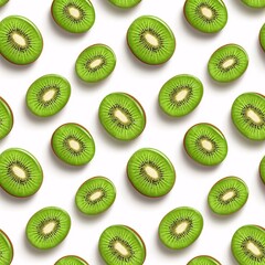 Fototapeta premium Seamless Tileable Kiwi Arrangement Flatlay