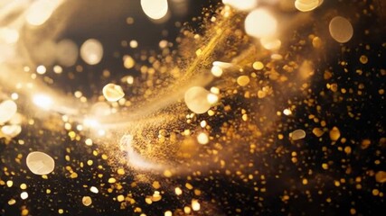 Warm vintage style gold bokeh lights creating an abstract visual, ideal as a transition or soft overlay effect