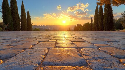 Jerusalem Sunset: Golden Hour over Ancient City