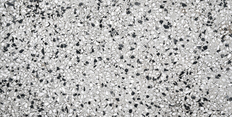 white background with rough sidewalk texture with natural pebbles. Surface of decorative pavement