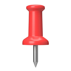 Red Push Pin, 3D Render, Office Supplies, Stationary