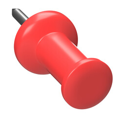 Red Push Pin, 3D Render, Office Supplies, Stationary