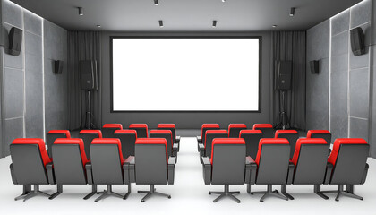 Empty Modern Home Theater Room.