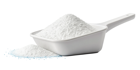 Detergent for Washing Machine – Powder and Scoop Isolated on White Background
Washing Powder with Plastic Scoop – Clean Laundry Concept on Transparent Background