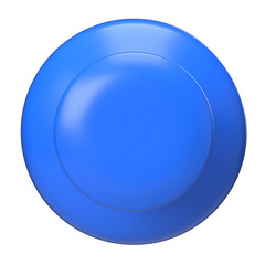 3D Render of a Single Blue Push Pin