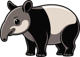 Fototapeta premium Tapir in a playful pose. Transparent png vector isolated