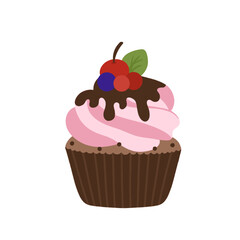 Strawberry, chocolote, fruit cake icon