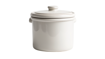 Ceramic Jar with Lid Kitchen Storage Container Isolated