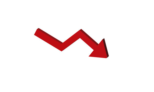 red decrease arrow graph