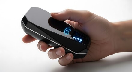 Device in Hand Modern Black Electronic Device