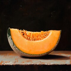 A Still Life of a Cantaloupe Slice