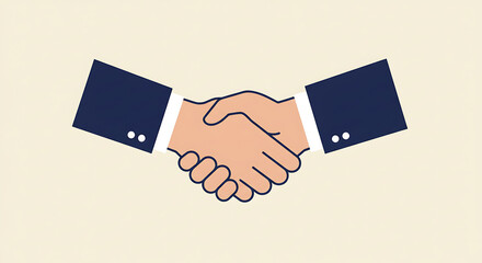 Business handshake illustration symbolizing a successful partnership and professional office deal. Vector icon for cooperation.