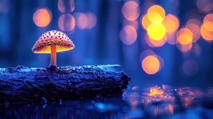 Enchanted Mushroom in a Mystical Forest