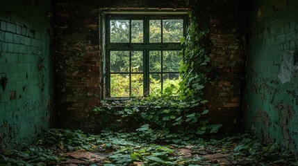 Reclaimed by Nature: An Abandoned Room Overgrown with Greenery