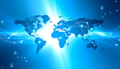 Obraz premium Global Network Connection Map. (6)