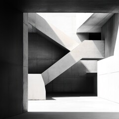 Abstract Concrete Architecture: Interplay of Light and Shadow in Modern Design