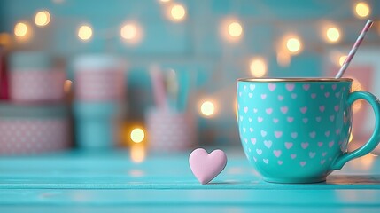Cozy Heart Mug: A Romantic, Serene Hot Drink Scene
