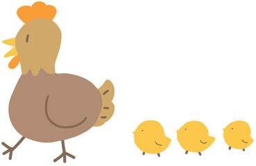 어미닭과 병아리