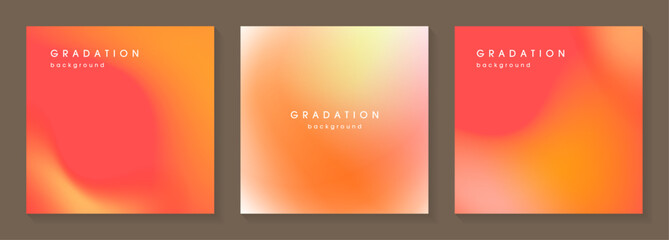 オレンジ色のグラデーション背景セット2