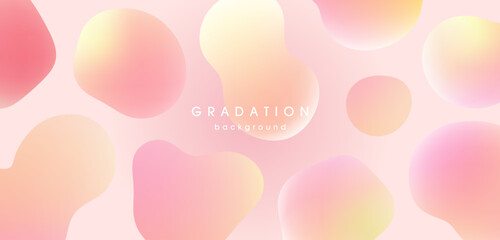 曲線とグラデーションでできた柔らかい雰囲気の背景_ピンク