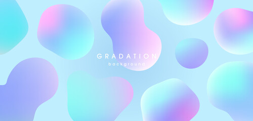 曲線とグラデーションでできた柔らかい雰囲気の背景_水色